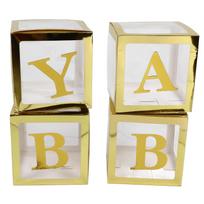 Baby Shower Balloon Box Safe Harmless Golden Transparent Pre Folded Paper Plastic Clear Baby Boxes