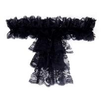 Elegantiška raukinėta žabo apykaklė Daugiasluoksnė nėriniuota apykaklė maskaradams, vakarėliams, cosplay renginiams Apykaklė Kostiumo kaklo papuošalas Visų amžių juoda