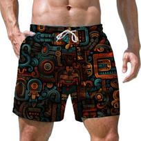 New Fashion Hawaiian Tiki 3D Print Beach Shorts Casual Aloha Polynesia God Short Pants For Men Clothes Aloha Boy Trunks Shorts S