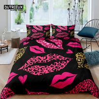 Home Living Luxury 3D Sexy Lips Bedding Set Girl Duvet Cover Set Pillowcase Kids Bedding Set Queen And King Eu/Us/Au/Uk Size EU Single(135*200cm)3pcs