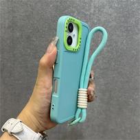 Luxury Wrist Strap Bracelet Lanyard Phone Case For iPhone 17 Air 15 16 Pro Max 14 13 12 11 Collision Color Lens Protector Cover For iphone X-XS