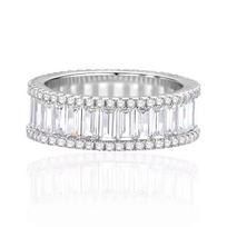 New Rectangular Mosaic Created Moissanite Diamond 925 Silver Engagement Rings for Women Wedding Fine Jewelry 5 sidabras