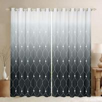 Yellow Grey Black Geometry Thick Blackout Curtains for Living Room For Bedroom Geometric Circle Drape for Bedroom Customize Curtain W55 X H120cm X 2&Grommet Top