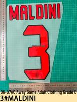 AC Milan 06-07 Maldini Away Adult Jersey Number Heat Transfer Patch