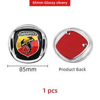 85mm 95mm 100mm 120mm Automobilio variklio dangčio priekinis logotipas, bagažinės galinis emblemos ženklelis Abarth Tipo Panda Ducato Stilo Palio Bravo Doblo 85mm sidabras