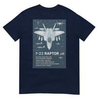 F22 Raptor Blueprint Technical Schematic Aviation Art Tshirt S