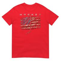 American Flag Hockey Vintage Baseball Bat TShirt S
