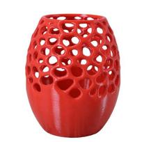 Makeup Brush Holder Modern Honeycomb Pen Holder, 3D Printed Hollow Design Pencil And Container, Stylish Desk Organizer for Pencils Brushes raudona