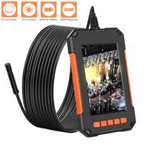 8mm Endoscope Camera, 1080P Resolution 4.3 inch LCD Screen IP67  Industrial Borescope with 8 LED Lights, 5m Cable 2600mAh Battery