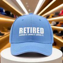 pc Retirement Cap with Retired  Living It Loving It Text Lightweight Breathable Baseball Hat for Retirement Party One Size