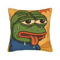 Sad P-Pepe Frog Pillowcase Polyester Cushion Cover Decorative Funny Meme Throw Pillow Case Cover Bedroom Square 40*40cm 40x40cm