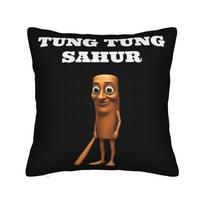 Tung Tung Tung Sahur Pillowcase Cushion Cover Decorations Funny Italian Brainrot Meme Throw Pillow Case Cover Bed Square 40*40cm 40x40cm