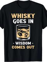 Whisky Drinking Humor TShirt Vintage Western Font Whiskey Glass Print Tee Bourbon Lover Gift For Unisex Casual Short Sleeve Tops M