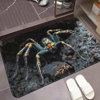 3D Iliuzijos Voras Durų Kilimėlis Realistiškas Voro Skylės Dizaino Kilimas Minkštas Neslystantis Namų Dekoro Kilimėlis Miegamojo Virtuvės Koridoriaus Įėjimo Kilimas 40cm x 60cm