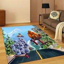 3D Grizzy ir Lemingai Animacinis Kilimas-Kilimėlis Miegamajam Svetainei Sofai Namų Dekoras,vaikų Žaidimų Zonos Kilimėlis Neslystantis Grindų Kilimėlis Dovana 40x60cm