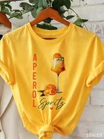 Unisexs Aperol Spritz Cocktail Graphic Casual Crew Neck Short Sleeve TShirt With Vibrant Drink Orange Design Aesthetic Clothes S