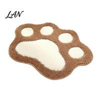 Decorative Cat Paw Mat Bath Mat, Non-Slip Soft Fluffy Rug, Absorbent Thickened Washable Cute Area Rug for Entrance Bathroom Bedroom Water Door oranžinė