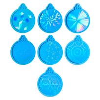 Pack of 7 Multipurpose Round Silicone Molds Epoxy Resin Crafting Moulds for Christmas Ornaments and Jewelry Making mėlyna
