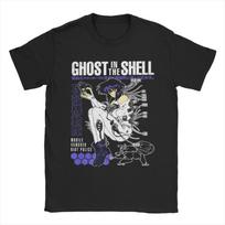 2026 summer Ghost in the Shell Major & Japanese Text Print T-Shirt Oversized Black Streetwear Cotton Tee Anime Sci-Fi Aesthetic S