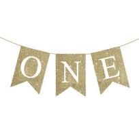 Paper Burlap ONE Garland ONE Letter Baby First Party Decoration Chair Flag Banner  Birthday Party auksas