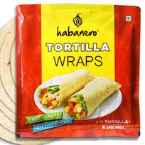 Habanero Tortilijos 8 Colių O| Šviežias Skonis & Minkšta Tekstūra l Geriausiai Tinka Burrito, Wraps, Tacos, Samosoms, Shawarma ir Rulonams l Paruoštos Valgyti Sveikatos yellow