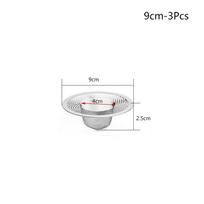 Bathroom Hair Clean Up Sewer Anti Clog Shower Drain Filter Sink Strainer Mesh Trap Waste Catcher 9cm-3pcs