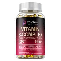 11-in-1 B-complex vitamin capsules, 1000mg, high-content vitamin C and magnesium complex formula, antioxidant, daily nutritional supplement. 120*1