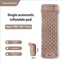 Matelas Gonflable Petit Poit Double air Mattress with Built-in Pump, Waterproof Inflatable Sleeping Pad, TPU Material Foldable 190*60CM chaki