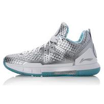Li Ning WOW 5 Way Of Wade 5 Comfortable Non slip Lightweight Low top Basketball Shoes Mens Silver White ABAL047-35 44 balta/sidabras