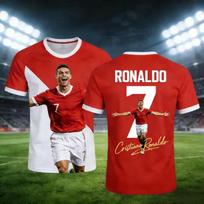 Ronaldo 7 Football Jersey 3D Print Sport Quick-dry Breathable Men T-Shirt Team Training Uniform Club Parent-child Short Sleeve S