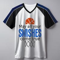 Summer Men's Retro 3D Digital Printed T-shirt V-neck Sports Casual Basketball Men's V-neck Short Sleeved T-shirt S
