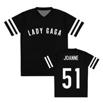 Lady Gaga Joanne 51 Football Tee Jersey Unisex Streetwear V-neck Short Sleeve Men T-shirt Graphic Print Shirt Summer XXS