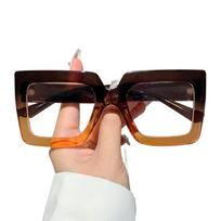 Transparent Anti-Blue Light Glasses Oversized Frame Plain Glasses  Party Props Style 2