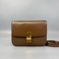 [Pre-Owned] Classic Box Gold Buckle Polished Calfskin Tofu Square Crossbody Shoulder Bag Medium - Very Good #1DA5J5V ONE SIZE