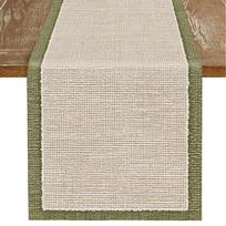 Smėlio ir žalios spalvos dryžuotas staltiesės takelis - Aukštos kokybės, patvarus, elegantiškas namų dekoras pietų ar kavos staliukui (as the picture,90X33CM) gray