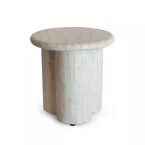 HAPPY COCOONING SIDE TABLE RIB TRAVERTINE lauko staliukas