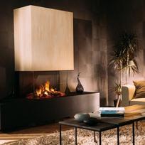 FABER e-MatriX Mood 800-500 III įmontuojamas vandens garų židinys trijų pusių