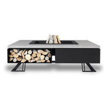 HETTA SQUARE 180 BLACK INOX-CONCRETE malkinė lauko laužavietė