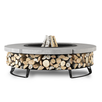 HETTA ROUND 155 BLACK INOX-CONCRETE malkinė lauko laužavietė