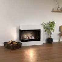 GLOW FIRE HALDEN MINI LEFT WHITE pastatomas biožidinys su apdaila