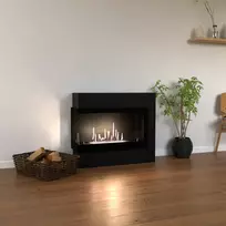 GLOW FIRE HALDEN MINI LEFT BLACK pastatomas biožidinys su apdaila