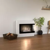GLOW FIRE HALDEN MINI RIGHT WHITE pastatomas biožidinys su apdaila
