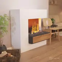 GLOW FIRE PLANCK XL RIGHT OPEN Cassette 600 WHITE pastatomas vandens garų židinys
