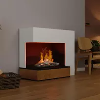 GLOW FIRE PLANCK LEFT OPEN Cassette 600 WHITE pastatomas vandens garų židinys