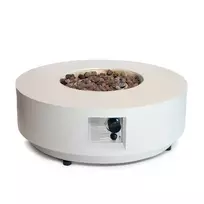 HAPPY COCOONING ESTATE TABLE ROUND 76 OYSTER BEIGE dujinis lauko židinys