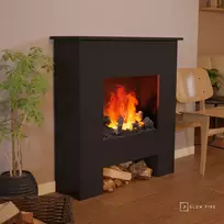 GLOW FIRE POSEIDON BLACK pastatomas vandens garų židinys su šildymo funkcija