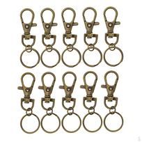 10 Pack Clasps Lanyard Snap Hooks Lobster Claw Clasp with Key Ring Jewelry Finding brown