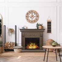 AFLAMO RIVIA WALNUT LED pastatomas elektrinis židinys su apdaila
