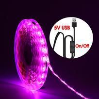 5M LED Augalų Auginimo Šviesų Juosta Viso Spektro Patogenų Lempa Augalams Hidroponinei Auginimo Sistemai IP20 Non waterproof&USB No adapter