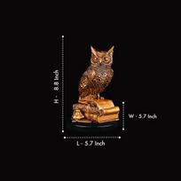 22,35 cm Išminties pelėdos figūrėlė Žinių, įžvalgos, apsaugos simbolis Ideali dovana studentams, brown
